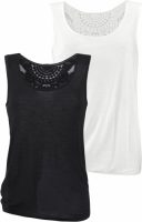 Beachtime Tanktop met kanten detail op de rug (Set van 2)