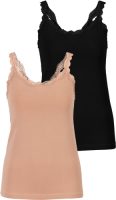 Lascana Hemd met fijne kant (Set van 2)