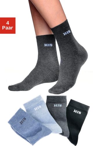 H.I.S Basic sokken met ingebreid logo (4 paar)