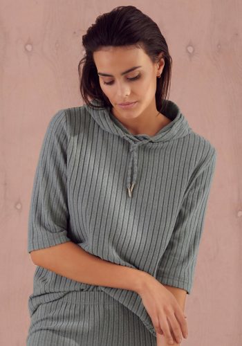 s.Oliver RED LABEL Beachwear Hoodie van duurzaam ribbreisel