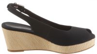 Tommy hilfiger Sandaaltjes ICONIC ELBA SLING BACK WEDGE met jutebeleg