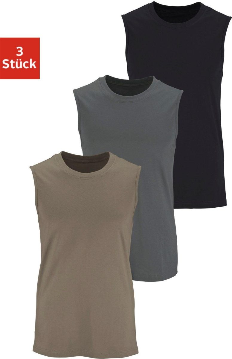 H.I.S Muscle-shirt met een ronde hals (set, 3-delig)
