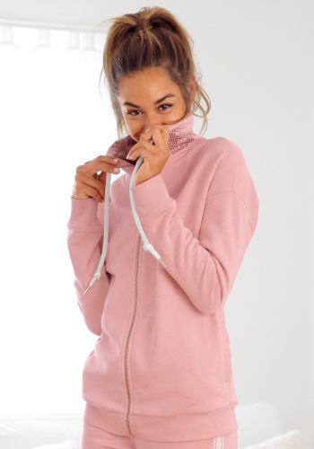 Bench. Sweatvest met glansprint bij de opstaande kraag