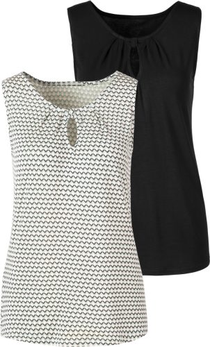 Vivance Tanktop met een cut-out en fijne plooi voor (Set van 2)