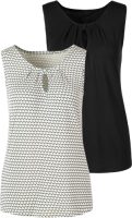 Vivance Tanktop met een cut-out en fijne plooi voor (Set van 2)