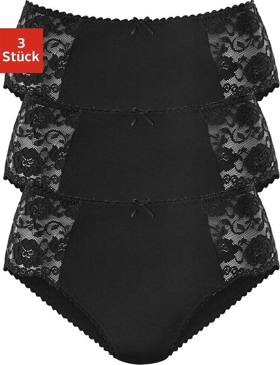 PETITE FLEUR Heupslip met gebloemde kant opzij (3 stuks)