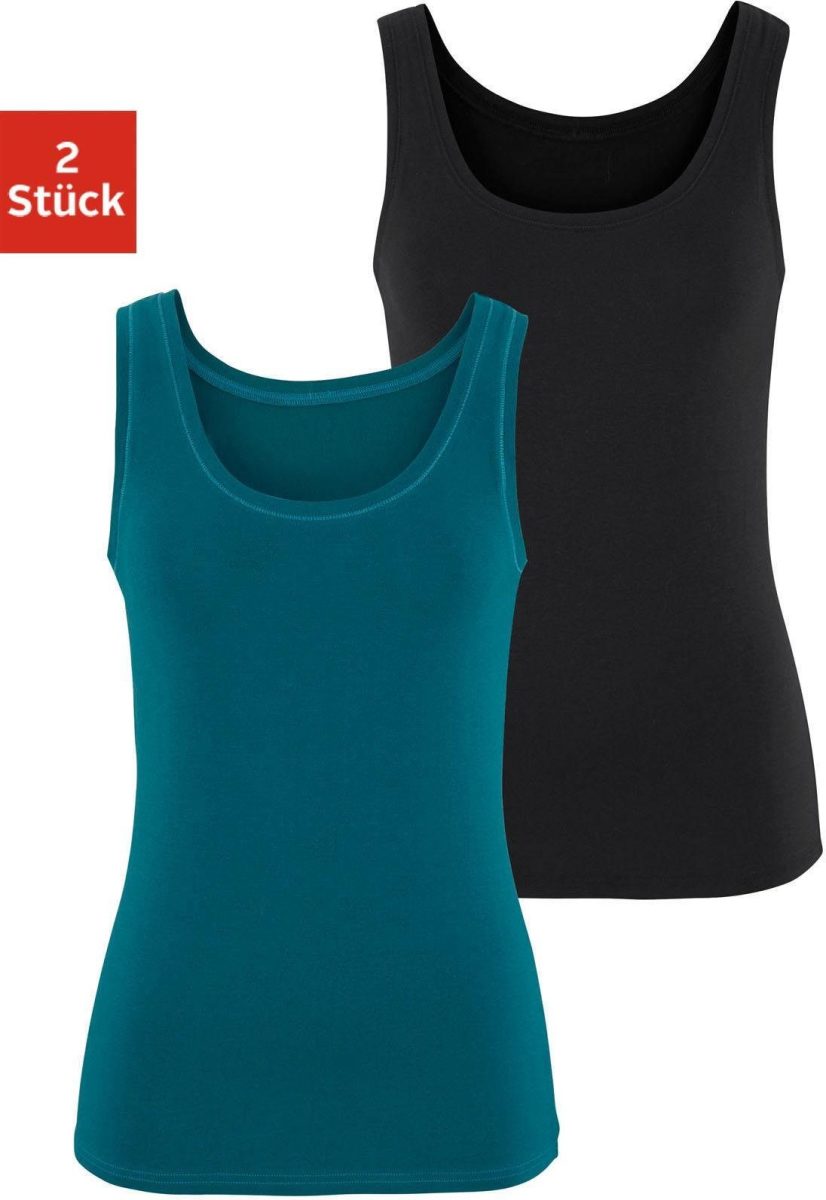 Vivance Tanktop elastische katoenkwaliteit (Set van 2)