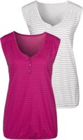 H.I.S Tanktop met knoopsluiting en kleine plooi (Set van 2)
