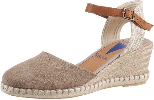 Verbenas Sandaaltjes met raffia beklede sleehak
