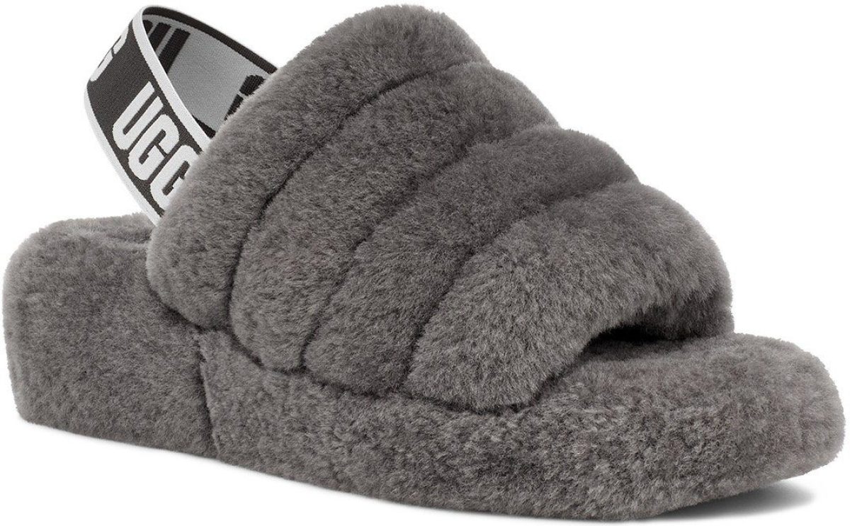 Ugg Pantoffels Fluff Yeah met elastische logolus