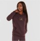 Puma hoodie met logo en glitters aubergine