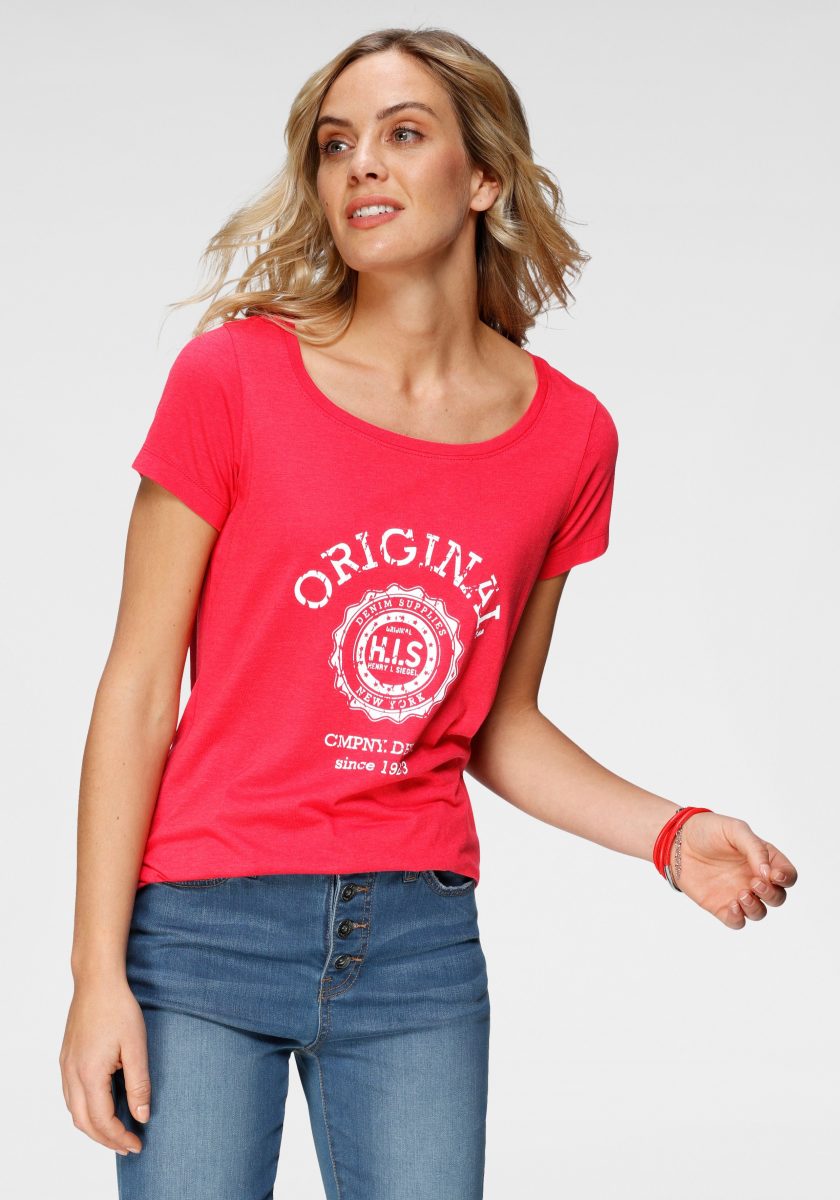 H.I.S Shirt met korte mouwen met heritage-print van H.I.S