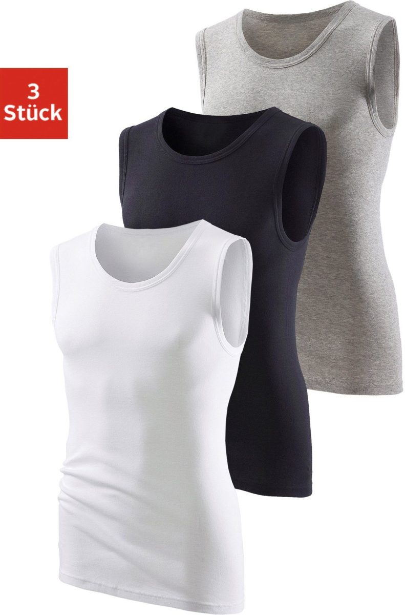 H.I.S Muscle-shirt zonder zijnaden optimale pasvorm (Set van 3)