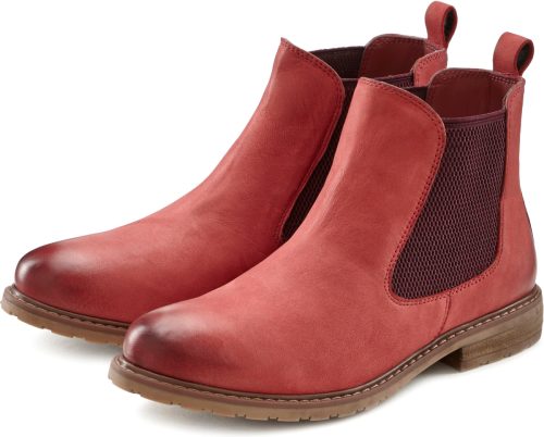 Lascana Laarsjes Chelsea-boots van leer met prettige loopzool