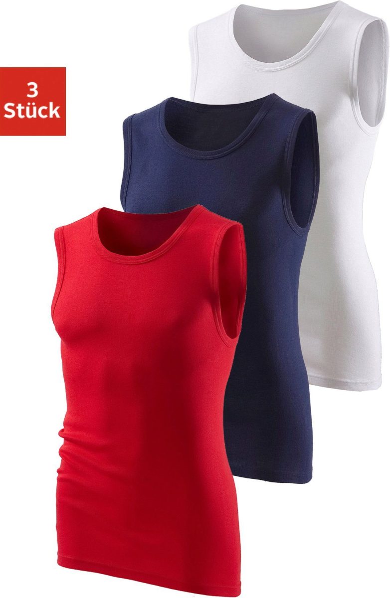 H.I.S Muscle-shirt zonder zijnaden optimale pasvorm (Set van 3)