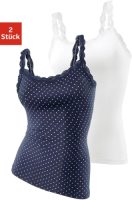 Lascana Hemd met fijne kant (Set van 2)