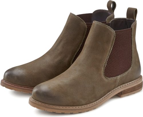 Lascana Laarsjes Chelsea-boots van leer met prettige loopzool