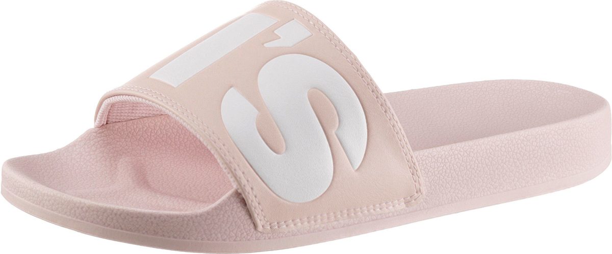 Levi's ® Badslippers June LS Regular met opvallend logo-opschrift
