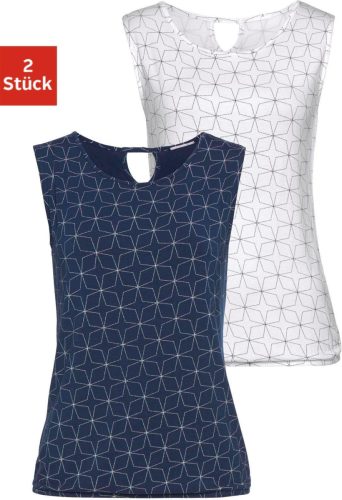 Lascana Tanktop met kleine cut-out in de nek (Set van 2)