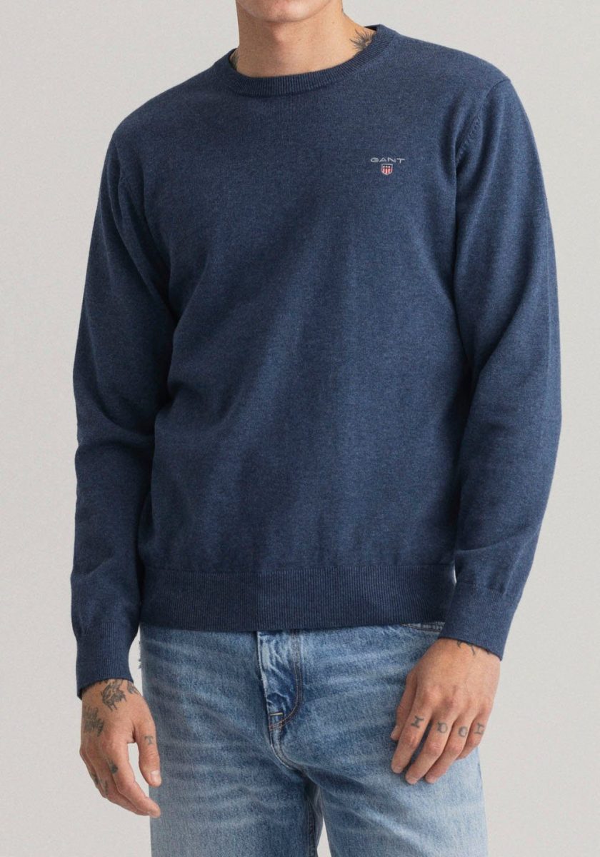 GANT Trui met ronde hals van puur katoen