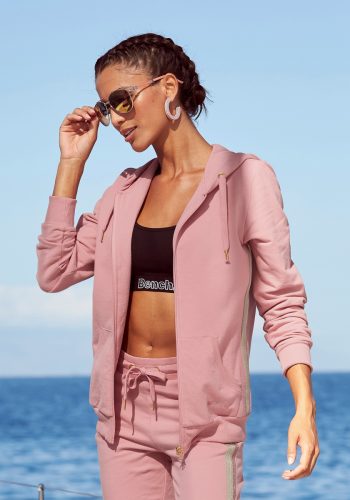 Bench. Capuchonsweatvest met glitterstrepen