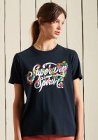Superdry T-shirt Gebloemd T-shirt met een opschrift