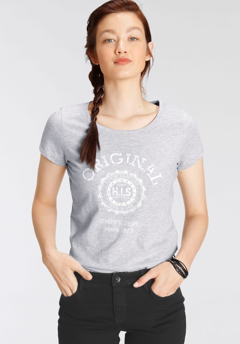 H.I.S Shirt met korte mouwen met heritage-print van H.I.S