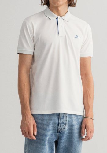 GANT Poloshirt CONTRAST COLLAR PIQUE RUGGER vormvast door elastan