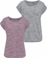 Beachtime T-shirt met gekleurd structuureffect (Set van 2)