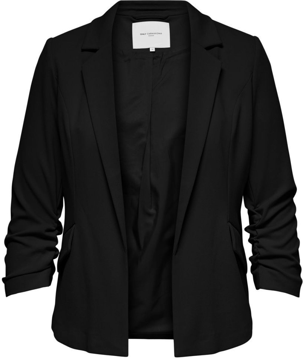 ONLY CARMAKOMA blazer CARCAROLINA met plooien zwart