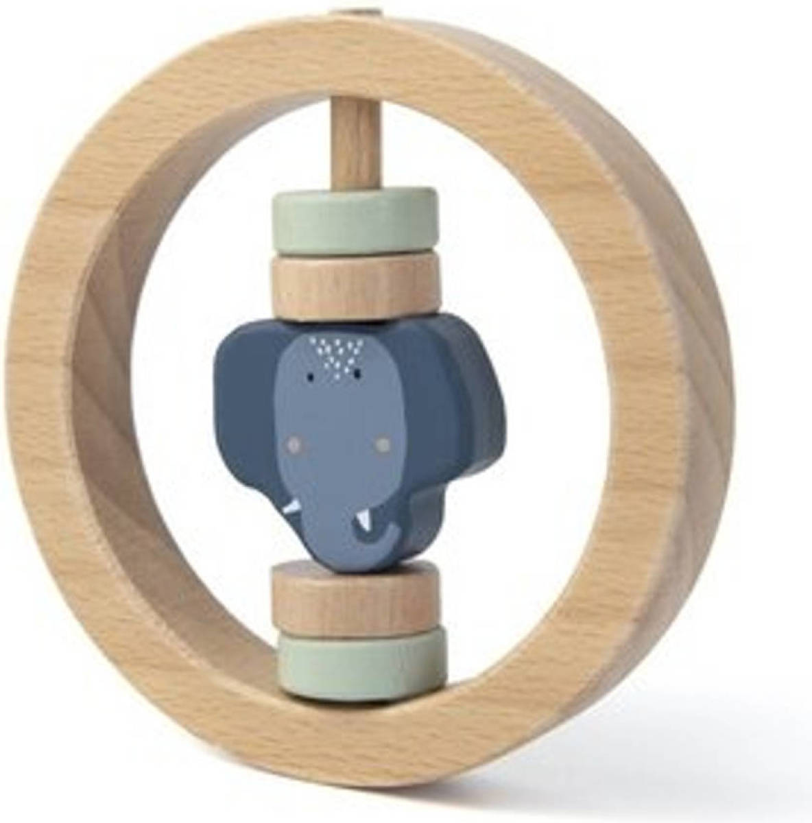 TRIXIE Houten Ronde Rammelaar - Mevr. Olifant