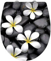 Wenko Wc-bril Bloem 39 X 45 Cm Acryl Zwart/wit/grijs