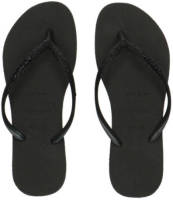 Havaianas Slim Sparkle II teenslippers met glitters zwart