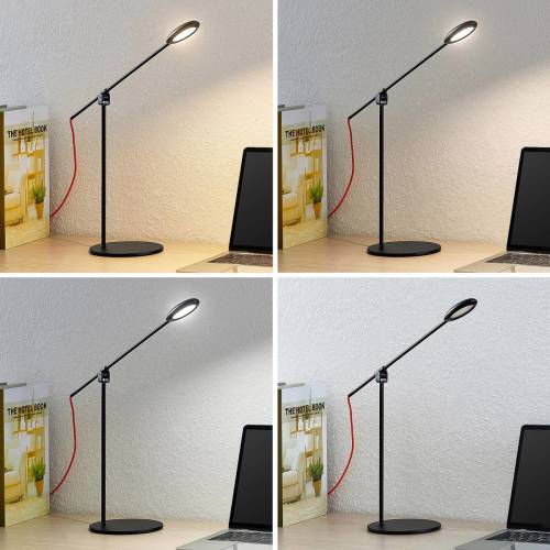 PRIOS Ihario LED tafellamp CCT dimbaar, zwart