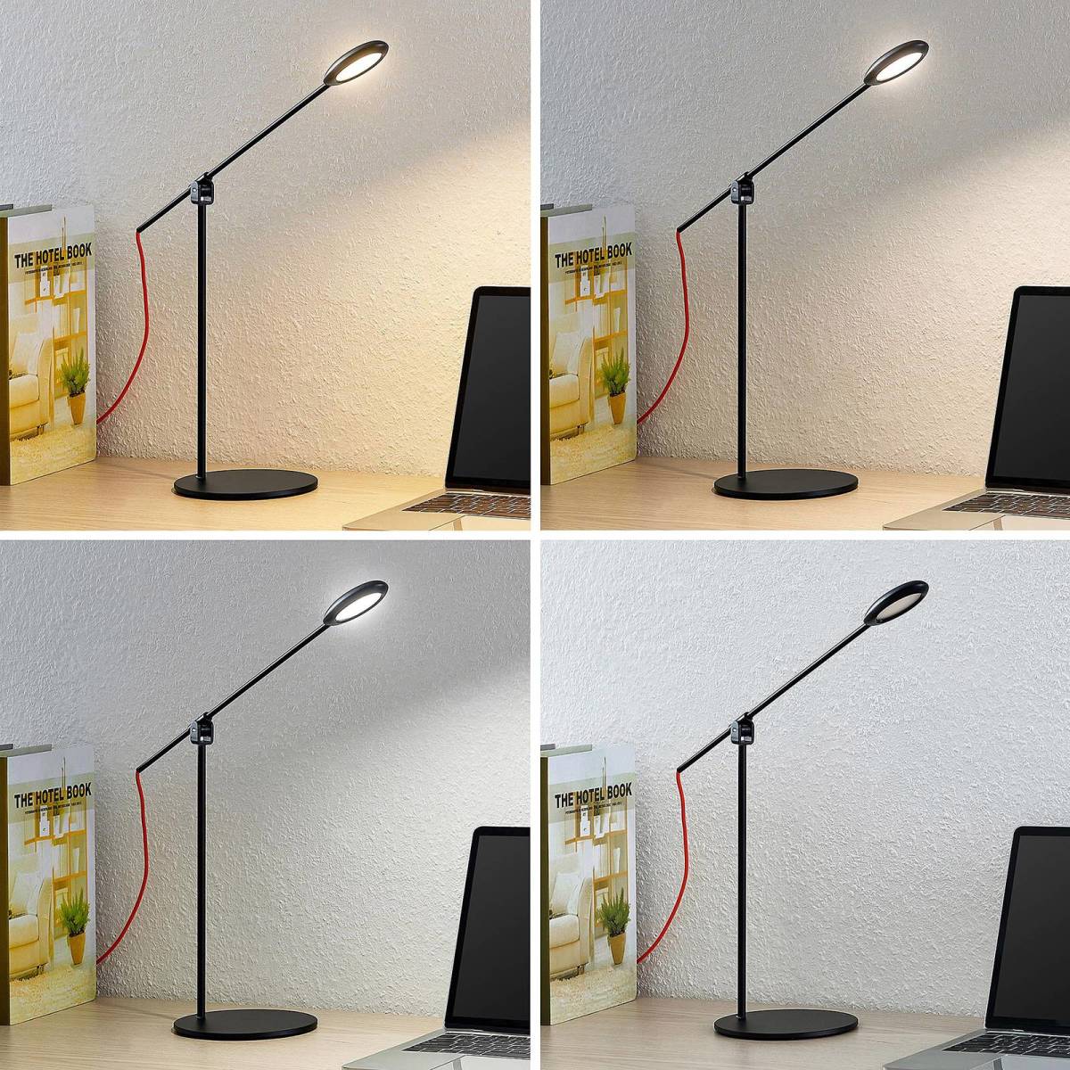 PRIOS Ihario LED tafellamp CCT dimbaar, zwart