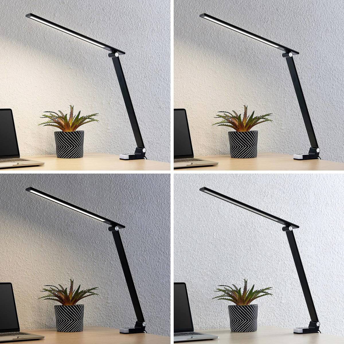 PRIOS Tamarin LED tafellamp, dimbaar, zwart
