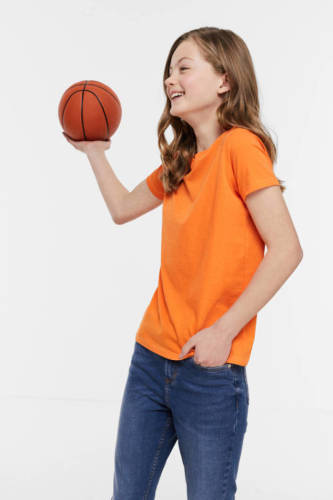 anytime geweven T-shirt oranje