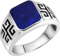 Firetti Zilveren ring met lapis lazuli of agaat
