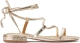 La Redoute Collections Metallic sandalen, enkellint en platte hak
