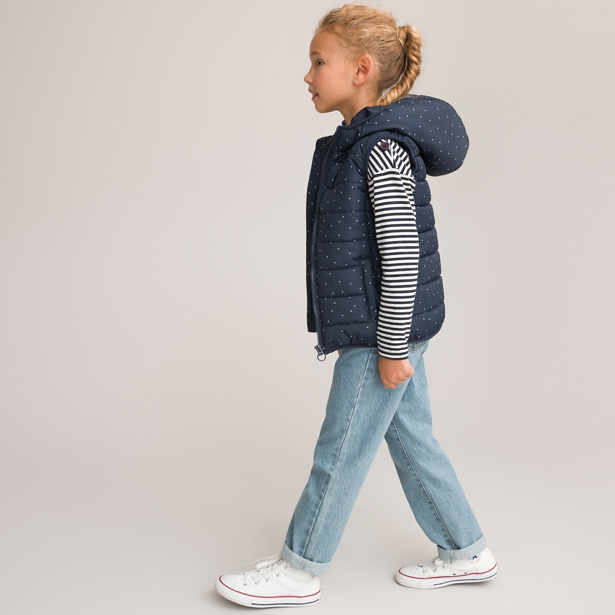 La Redoute Collections Donsjas met kap, sterrenprint