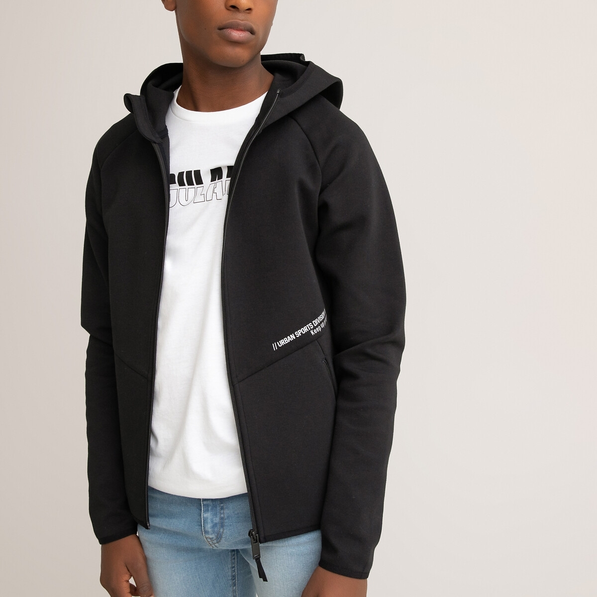 La Redoute Collections Sweater met rits en kap 10-18 jaar