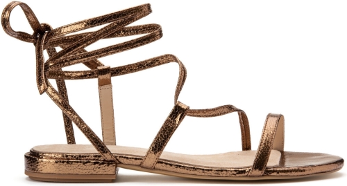 La Redoute Collections Metallic sandalen, enkellint en platte hak