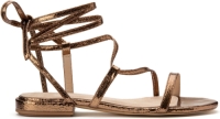 La Redoute Collections Metallic sandalen, enkellint en platte hak