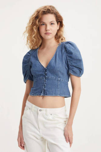 Levi's crop top blauw