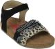 Shoesme IC22S008-A leren sandalen met dierenprint zwart