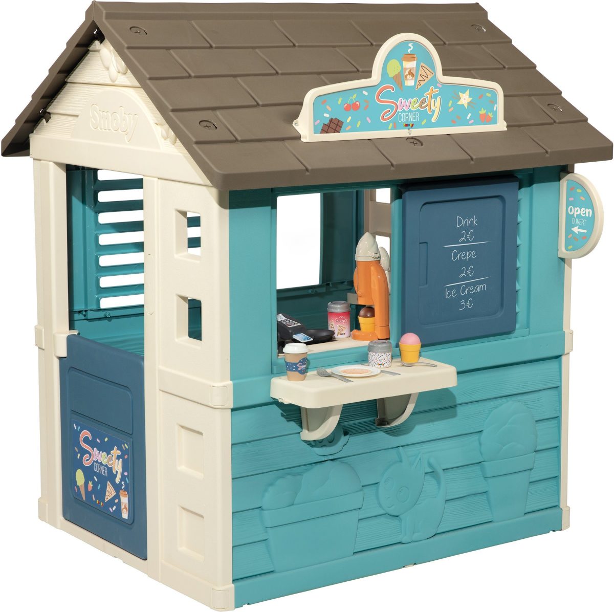 Smoby Speelhuis Sweety Corner met toonbank en veel accessoires
