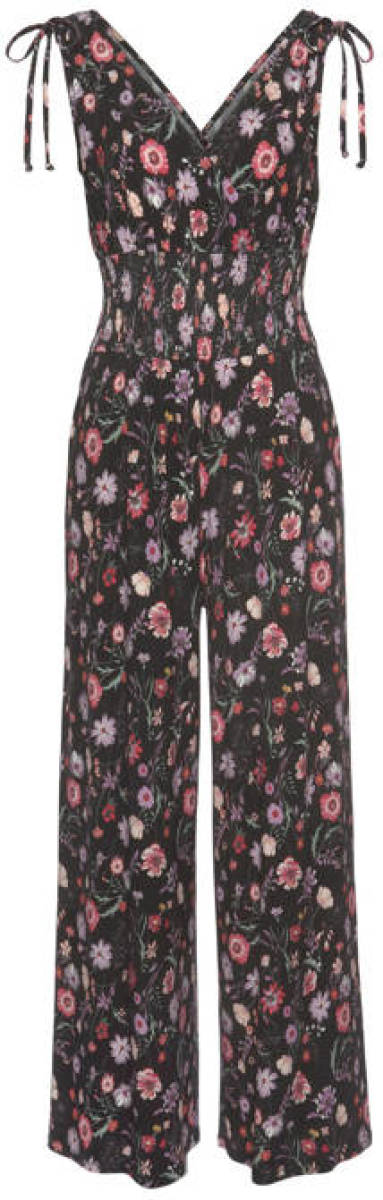 Lascana gebloemde jumpsuit zwart/multi