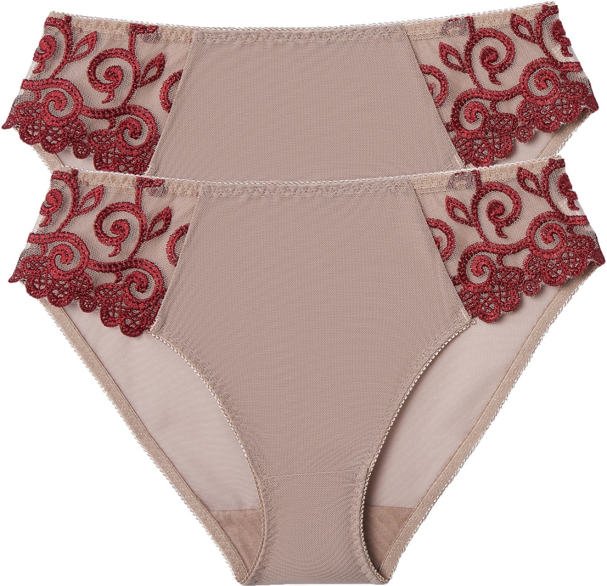 La Redoute Collections Set van 2 slips in geborduurde tule