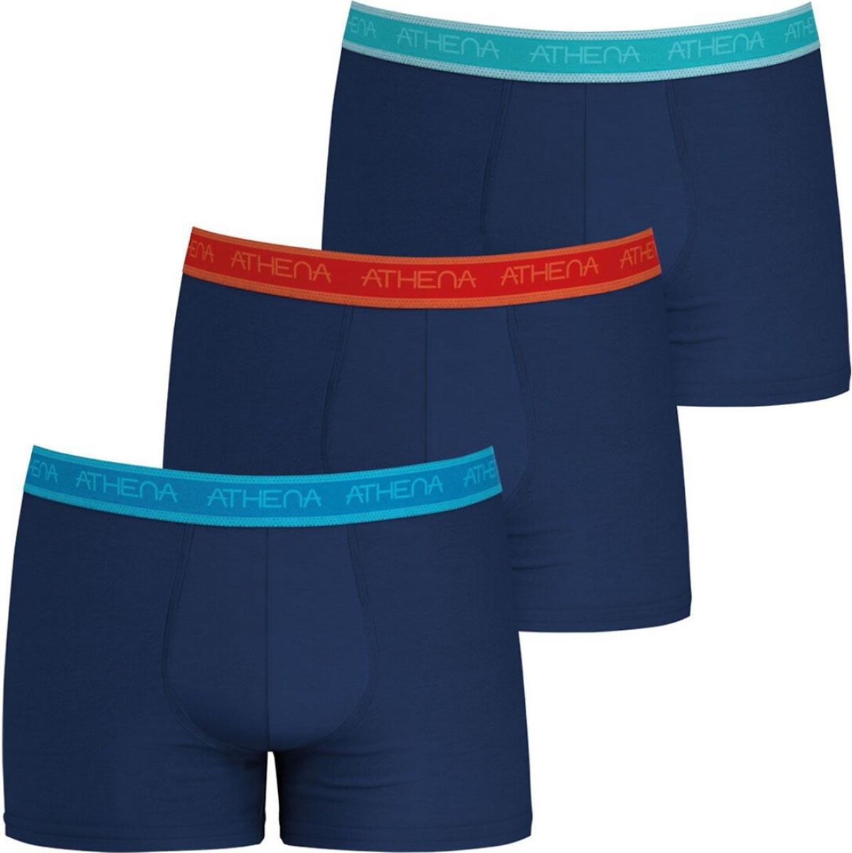 Athena Set van 3 effen boxershorts Easy bio