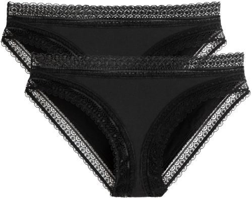 La Redoute Collections Set van 2 slips in microvezel, details in kant